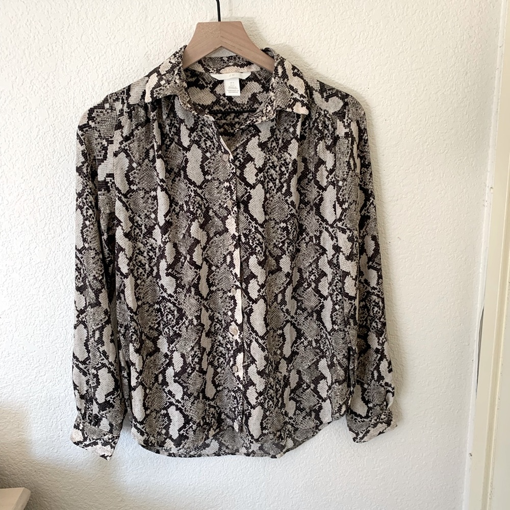 H&M Snake Print Button Down